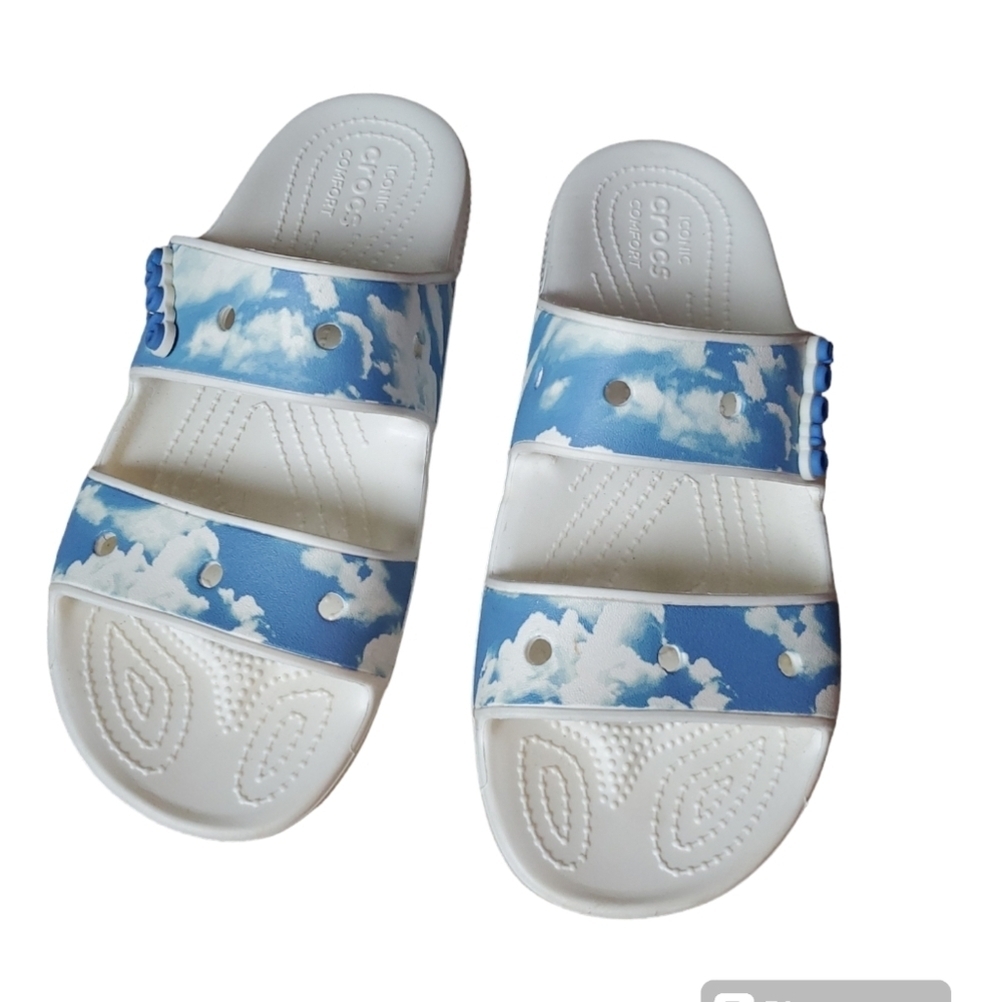 Crocs Sandals blue&White comfort Sandals Size 9